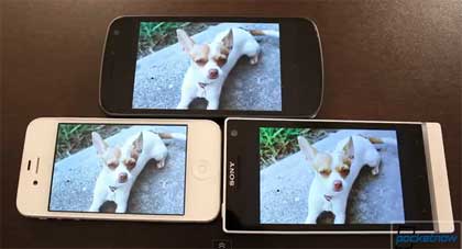 Xperia S Screen Comparison iPhone 4S, Galaxy Nexus