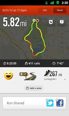 Nike+ Running 跑步　地图