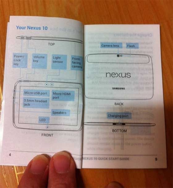 Samsung Nexus 10 Quick Start Guide