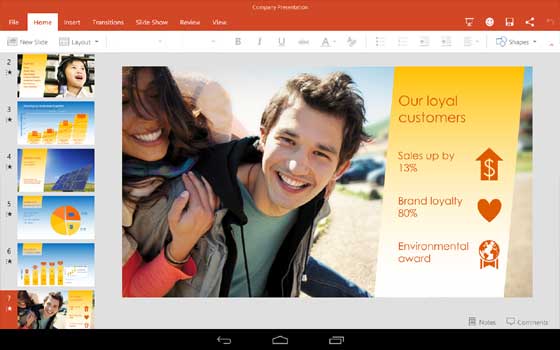 Microsoft Powerpoint Android Tablet