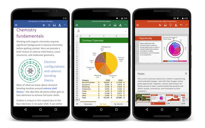 Microsoft office apps Smartphone