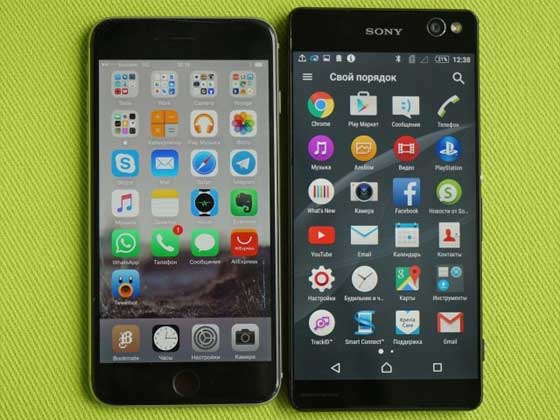 Sony C5 Ultra vs iPhone