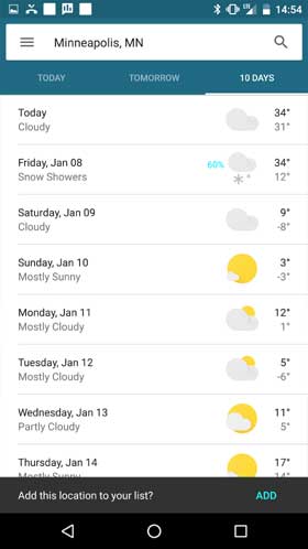 Google Now 天气