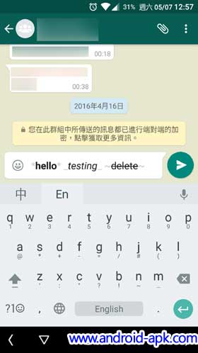 whatsapp text format 文字格式