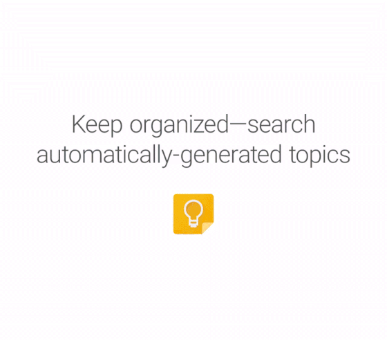 Google Keep Auto Search Topics