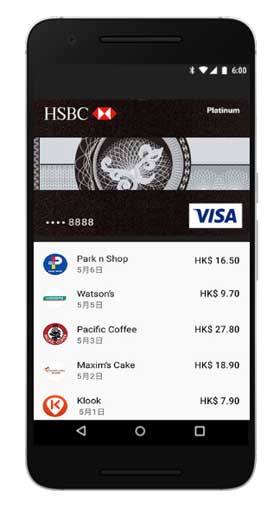 Android Pay Transaction history
