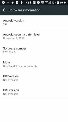 HTC 10 Android 7.0 About