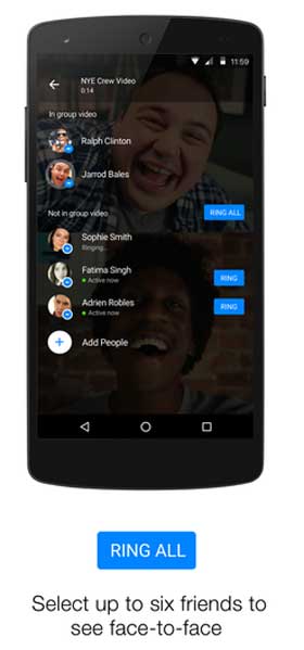 Facebook Messenger Group Video Chat 群组视像通话