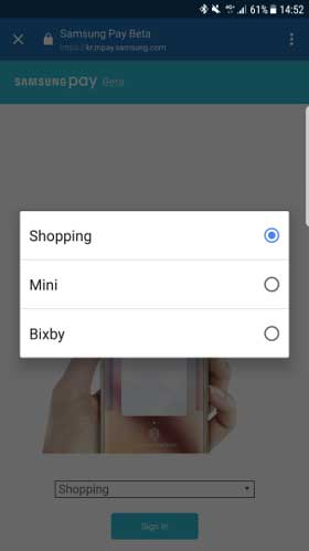 Samsung Pay Mini Bixby