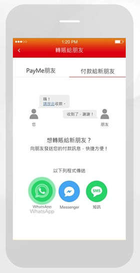 HSBC PayMe P2P Whatsapp