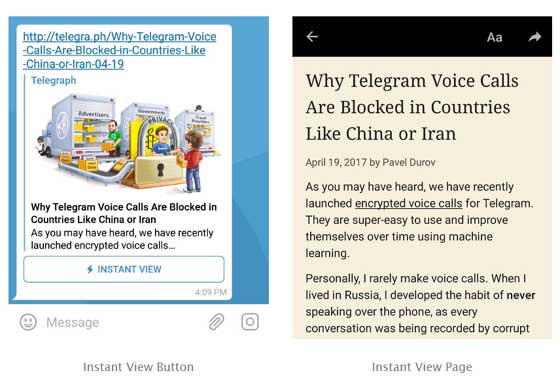 Telegram Instant View Page