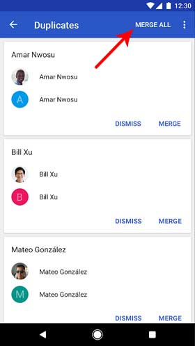 Google Contacts Merge All