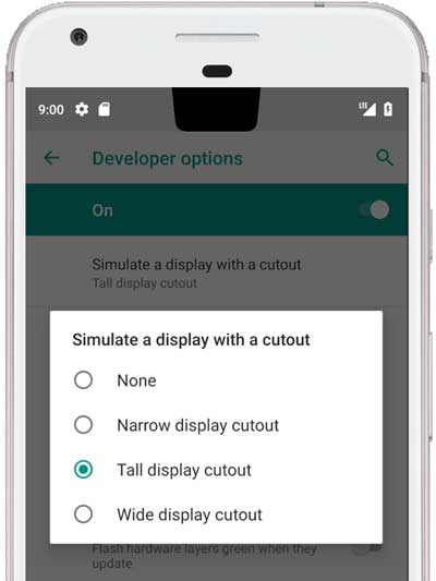 Android P Display Cutout
