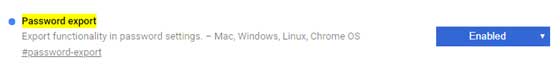 Chrome Password Export