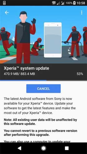 Sony Xperia XA1 Oreo