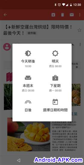 Gmail Snooze 延后