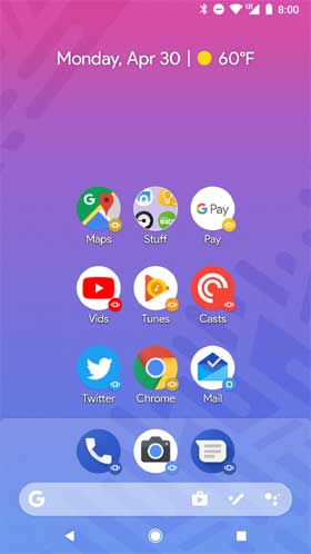 Action Launcher v35 Dock