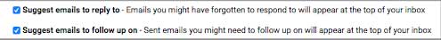 Gmail Nudge Settings