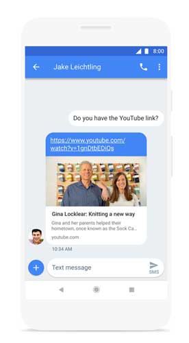 Android Messages App Link Preview