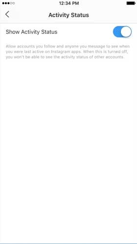 Instagram Activity Status