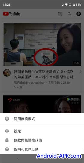 Youtube 無痕模式