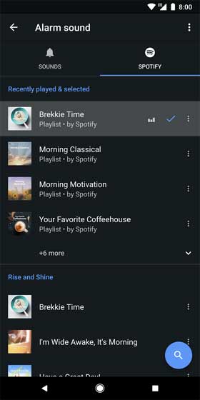 Google Clock App Spotify