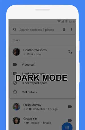 Google Phone App Dark Mode