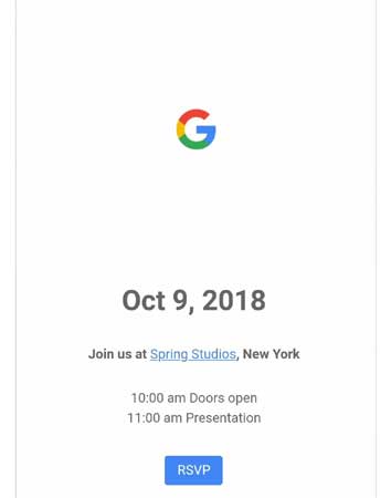 Google 10月9日举行发布会