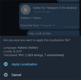 Telegram X Language
