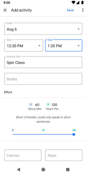 Google Fit 新增活动