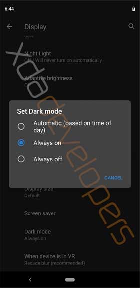 Android Q Dark Mode