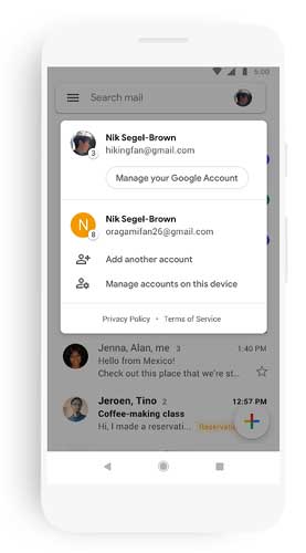 Gmail 新设计 帐户