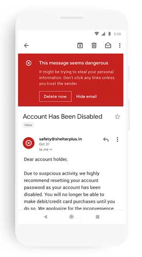 Gmail 警告