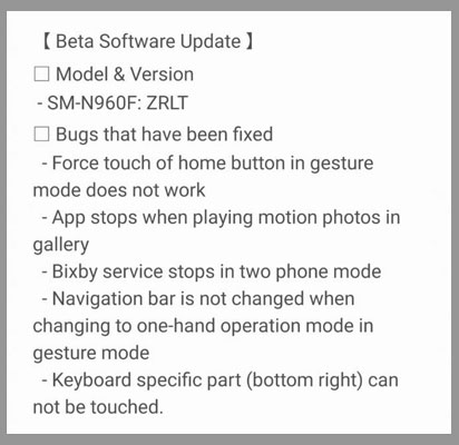 Note 9 Pie Beta 4