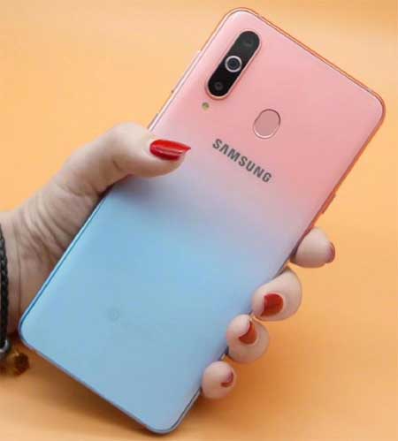 Galaxy A8s 粉紅粉藍漸變色
