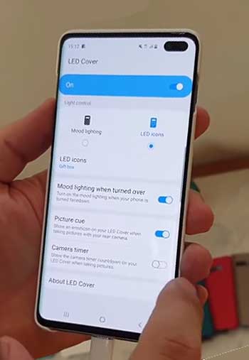 Galaxy S10 LED Cover Settings