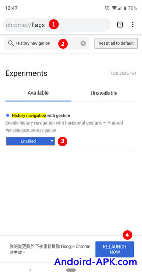 Chrome History Navigation with Gesture