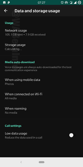 Whatsapp dark mode Settings