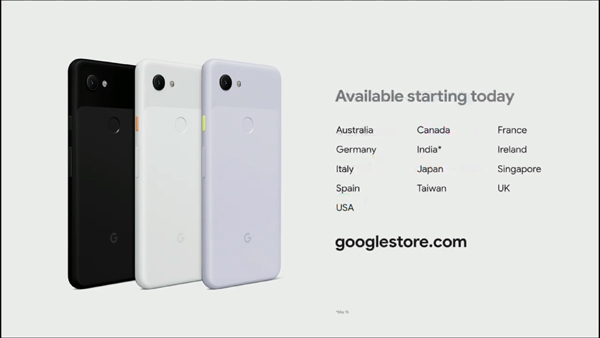 Google Pixel 3a 開售地區