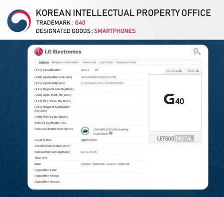 LG G40 Trademark