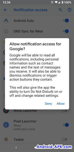 Google Assistant Notification Access