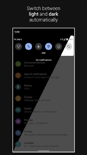 Automatic Dark Theme for Android 10