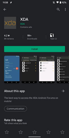 Google Play Store Dark Theme