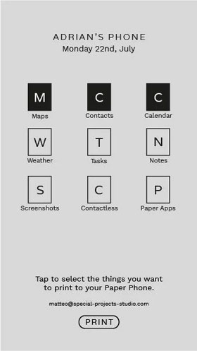 Google Paper Phone Settings