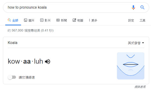 Google 搜尋 發音