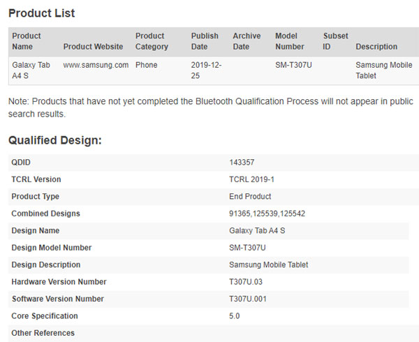 Galaxy Tab A4 S