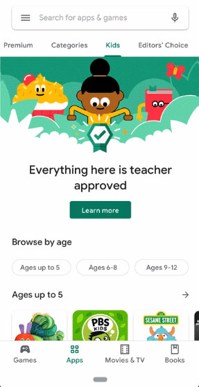 Google Play Kids Tab