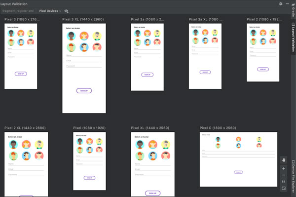 Android Studio 4.0 Layout Validation