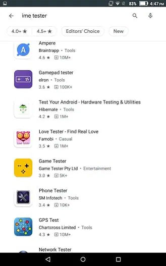 Play Store Search Filter