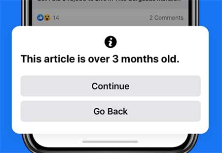 Facebook 分享旧文章会有提示